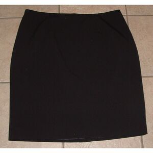 Solid Black Plus Sz 14 Church Office Lined Knee Length A-Line Skirt CALVIN KLEIN